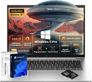 HP EliteBook 845 G11 14" Touch Business Laptop, AMD Ryzen 5 PRO 8640HS, 16GB DDR5, 512GB, Backlit, Fingerprint recognition, Windows 11 Pro