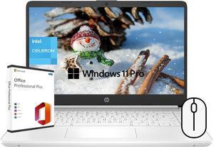 HP Ultra-Light Laptop for Students and Business, 14" HD Display, Intel Quad-Core Processor, 4GB RAM, 64GB eMMC+256GB SD Card, Wi-Fi, Bluetooth, Windows 11 Pro