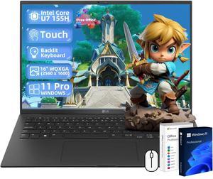 LG Gram 16 Lightweight Business Laptop, Office 2024 Lifetime License, Intel Evo Edition Ultra 7-155H, 16 WQXGA Touchscreen, 32GB RAM, 2TB SSD, Intel ARC GPU, Backlit KB, Wi-Fi 6E, Windows 11 Pro