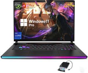 MSI GE68HX Raider Gaming Laptop - 16" FHD 144Hz Display, Intel Core i9-14900HX(Up to 5.8GHz), GeForce RTX 4070, 32GB DDR5, 1TB SSD, Backlit KB, Win 11 Pro, Office Lifetime Lisence