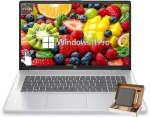 HP 17.3 inch Touchscreen Business Laptop, AMD Ryzen 5 7430U, 17" HD+ Touch Screen, 64GB RAM, 2TB SSD, Wi-Fi 6, Copilot, Windows 11 Pro