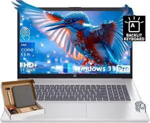 HP Business Laptop, 17.3" HD+ Touchscreen, Intel i7-1355U, 64GB RAM, 2TB SSD, Intel Iris Xe Graphics, Wi-Fi 6, Windows 11 Pro