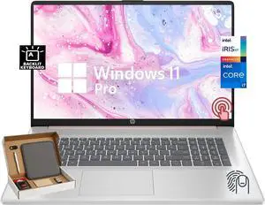HP 17.3 Inch HD+ Touchscreen Laptop Computer, Intel Core i7-1355U, 32GB RAM 1TB SSD, Backlit KB, Fingerprint Reader, Rose Gold, Wi-Fi 6, Windows 11 Pro