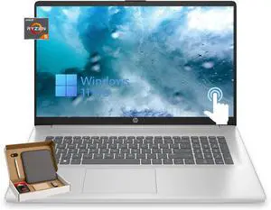 HP 17 inch Touchscreen Business Laptop, 17.3" HD+ Anti-Glare, AMD Ryzen 5 7530U, 16GB RAM, 512GB SSD, AMD Radeon GPU, Webcam, Wi-Fi 6, Windows 11 Pro