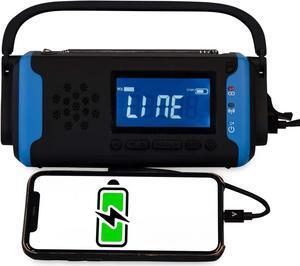 Emergency Weather Radio 4000MAH Hand Crank Radio Power Bank Charger Flash Light- Large