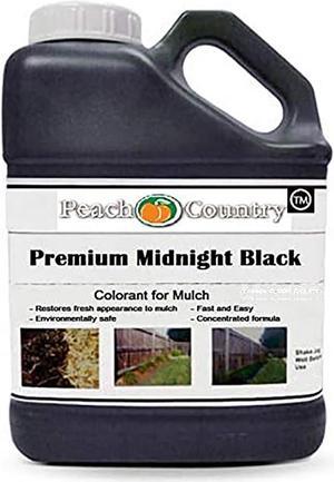 Peach Country Premium Black Mulch Color Concentrate - 33,600 Sq. Ft. - Pure Midnight Black Mulch Dye Spray (2.5 Gallon, Black)