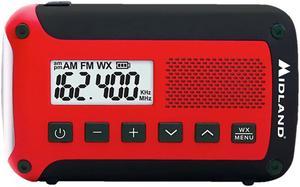 Midland Radio Red Emergency Weather Radio Digital Battery Operated - Total Qty: 1