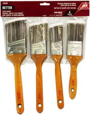 Ace Better Angle/Flat Paint Brush Set - Total Qty: 12