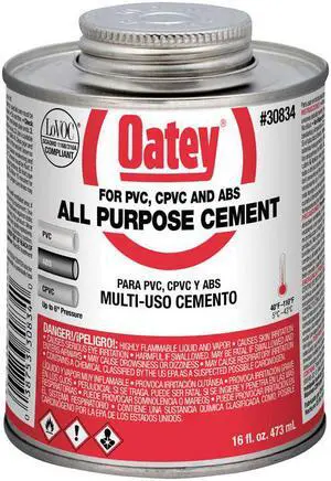 OATEY 30834 Cement,All Purpose,Clear,16 oz.,Low VOC