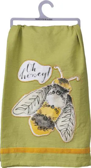 Primitives by Kathy Dish Towel - Oh Honey, Bee Towel 28" x 28" Primitives by Kathy Dish Towel - Oh Honey, Bee Towel 28" x 28"