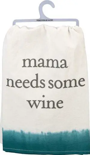 Primitives by Kathy Dish Towel - Mama Needs Some Wine Primitives by Kathy Dish Towel - Mama Needs Some Wine