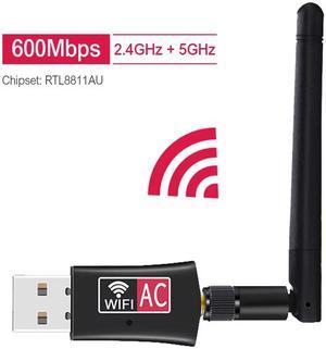 Wireless USB wifi Adapter AC600 Dual Band 600Mbps 2.4GHz 5GHz WiFi with Antenna PC Computer Network Card Receiver 802.11b/n/g/ac