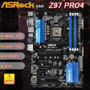 LGA 1150 Motherboard ASRock Z97 Pro4 Intel Z97 Motherboard DDR3 SATAIII PCI-E 3.0 M.2 USB3.0 ATX For Core i7/i5/i3 cpus