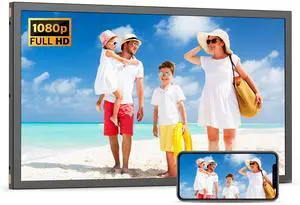 FULLJA 21.5-inch Digital Photo Frame with 32GB Storage - Instant Sharing via App/Email, 1920x1080 IPS Touchscreen, Ideal Gift for Family  Modern Home Decor