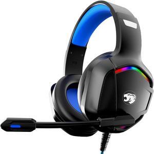 IMYB A36 Gaming Headset with Microphone for Pc, Xbox One Series X/s, Ps4, Ps5, Switch, Stereo Wired Noise Cancelling Over-Ear Headphones with Mic for Computer, Laptop, Mac, Nintendo, Gamer (Blue)