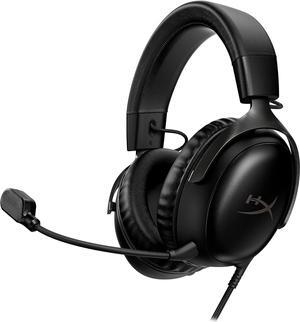 HyperX Cloud III  Wired Gaming Headset, PC, PS5, Xbox Series X|S, Angled 53mm Drivers, DTS, Memory Foam, Durable Frame, Ultra-Clear 10mm Mic, USB-C, USB-A, 3.5mm  Black