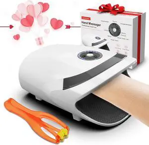 Hand Massager with Compression  Heating - Cordless Electric Massagers Gifts for Women Men Her Him Mom Boyfriend,Mothers Day Gifts for Mom from Daughter,Birthday Gifts for Women(White)