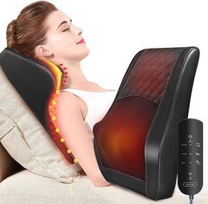 Back Massager with Heat, Massagers for Neck and Back, 3D Kneading Massage Pillow for Back, Neck, Shoulder, Leg Pain Relief, Gifts for Men Women Mom Dad, Stress Relax at Home Office and Car