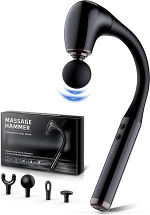 Massage Gun with Upgraded Extension Handle, 16MM Massage Gun Deep Tissue, Back Massager, Muscles/Neck/Shoulders/Waist/Legs Massager Portable for Pain Relief, 4 Massage Heads  5 Speed Levels