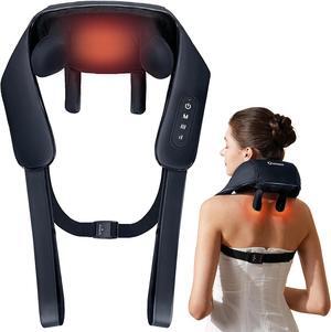 Neck Massager with Heat, Cordless Deep Tissue 4D Expert Kneading Massager, Shiatsu Neck and Shoulder Massage Pillow for Neck, Traps, Back and Leg Pain Relief, Gifts for Men Women Mom Dad