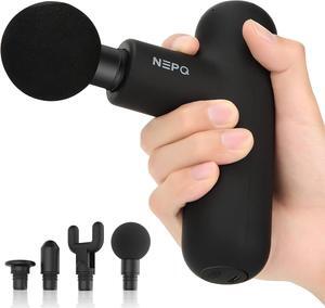 Mini Massage Gun, Powerful Fascial Gun Portable Deep Tissue Percussion Muscle Back Head Massager for Pain Relief with 4 Massage Heads High-Intensity Vibration Rechargeable Small Massage Gun