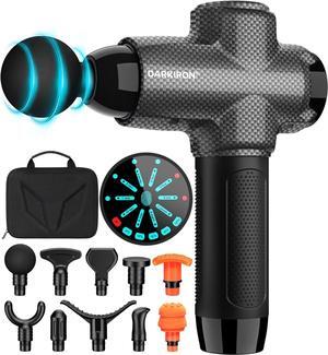 10-Speed Percussion Muscle Massage Gun Deep Tissue for Athletes - with 15 Massage Heads, Carbon Black