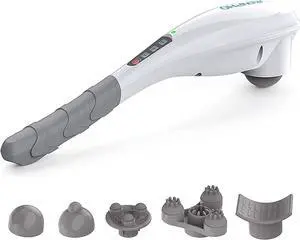 Rechargeable Hand Held Deep Tissue Massager for Muscles, Back, Foot, Neck, Shoulder, Leg, Calf Cordless Electric Percussion Body Massage, White
