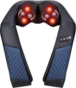 Neck and Shoulder Massager with Heat Shiatsu Back Massage Pillow with 3D Deep Tissue Kneading for Foot, Legs, Body Muscle - Use at Home, Office  Car