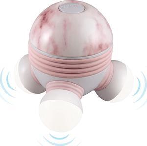 Mini Massager, Small and Easy to Use, Battery Operated Vibrating Massager, Relaxing Spot Massage for Neck, Shoulders, Legs, Soothes Tension, Illuminated Massage Nodes (Pink)