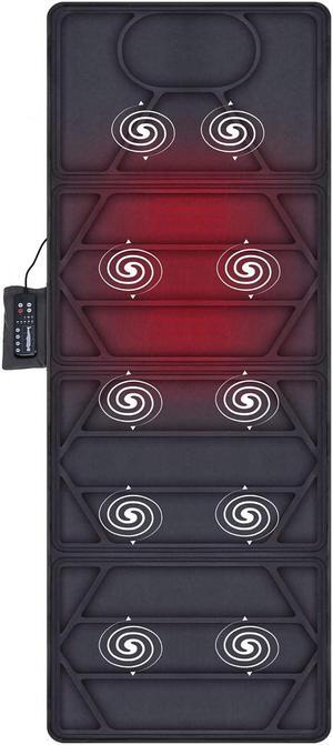 Snailax Massage Mat with Heat - 10 Motors Vibrating Massage Mattress Pad with 2 Heating Pads for Back, Full Body Massager for Neck and Back,Lumbar Calf Muscle Relaxation