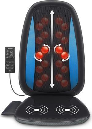 Shiatsu Back Massager with Heat -Deep Tissue Kneading Massage Seat Cushion, Massage Chair Pad for Full Back, Electric Body Massager for Home or Office Chair use, Gifts for Men, Dad