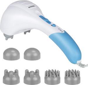 Handheld Neck Back Massager - Double Head Electric Full Body Massager - Deep Tissue Percussion Massage Hammer for Muscles, Arm, Neck, Shoulder, Back, Leg, Foot (Blue)