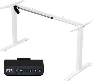 Electric Standing Computer Desk Frame Height Adjustable, Single Motor Frame Workstation for Home Office, White
