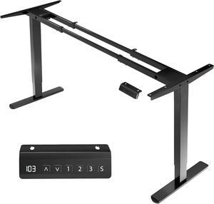 Electric Stand Up Desk Frame, DIY Workstation, Frame Only, Dual Motor Ergonomic Standing Height Adjustable Base with Memory Controller, Black, DESK-E-200B