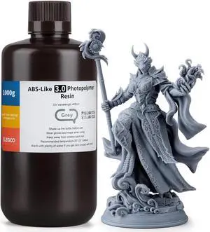 ELEGOO ABS-Like 3D Printer Resin 3.0, 405nm UV-Curing Photopolymer Resin for LCD/DLP 3D Printing, with Enhanced Strength and Toughness, High Precision, Low Viscosity, Grey 1000g