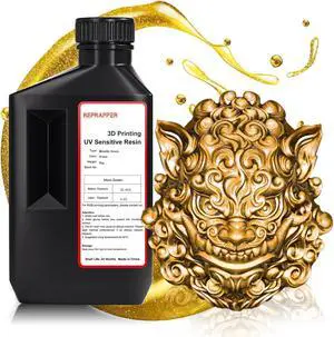 MetalShift 3D Printer Resin 405nm Fast UV-Curing Standard Photopolymer 3D Printing Resin with Metallic Shine for LCD Printer, Gilded Glow 1000g