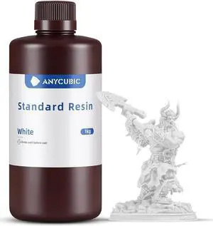 ANYCUBIC 3D Printer Resin, 405nm LCD UV-Curing 3D Resin, High Precision & Rapid Photopolymer Resin for LCD/DLP/SLA Resin 3D Printer (White, 1kg)