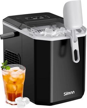 Ice Maker Countertop, Portable Ice Machine with Carry Handle, Self-Cleaning Ice Makers with Basket and Scoop, 9 Cubes in 6 Mins, 26 lbs per Day, Ideal for Home, Kitchen, Camping, RV