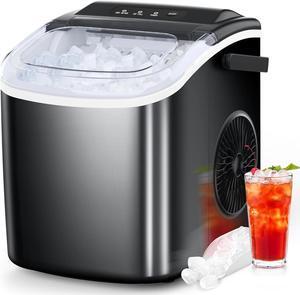 Countertop Ice Maker,Portable Ice Machine with Carry Handle,Self-Cleaning,Basket and Scoop,9 Cubes in 6 Mins,26.5lbs/24Hrs,2 Sizes of Bullet Ice,for Home,Kitchen,Party,Black Countertop Ice Maker,Portable Ice Machine with Carry Handle,Self-Cleaning,Basket and Scoop,9 Cubes in 6 Mins,26.5lbs/24Hrs,2 Sizes of Bullet Ice,for Home,Kitchen,Party,Black