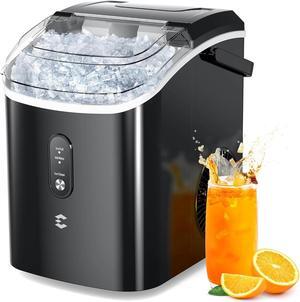 Nugget Ice Maker Countertop,Chewable Pellet Ice, 33LBS/24H,Compact Self-Cleaning Ice Machine with Ice BagsPebble Ice Maker for Home, Kitchen, RV, Camping