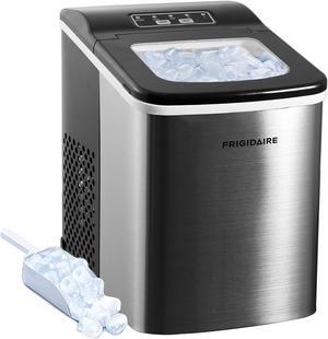 Compact Countertop Ice Maker, Makes 26 Lbs. Of Bullet Shaped Ice Cubes Per Day, Silver Stainless