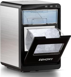 Nugget Ice Maker Countertop, 44Lbs/24H Pebble Ice Maker Machine, Self-Cleaning Pellet Ice Machine with Ice Scoop&basket, Sonic Countertop Ice Machine for Home/Kitchen/Office(Black)