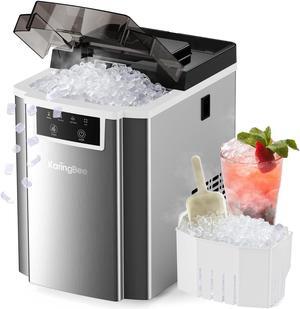 Nugget Ice Maker Countertop - 45lbs/24H, 5mins Making Soft Chewable Pellet Ice - Self-Cleaning, Sonic Ice, Pebble Ice Machine for Home Kitchen,Office - Stainless Steel