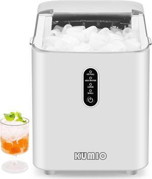 Ice Makers Countertop, Portable Ice Maker with Self-Cleaning, 8 Cubes/9 Mins, 26.5Lbs/24Hrs, Ice Machine with Scoop and Basket, 2 Sizes of Bullet Ice for Home Office Bar Party