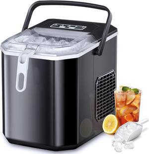 Portable Countertop Ice Maker Machine, 6 Mins/9 Pcs Bullet 26.5lbs/24Hrs with Self-Cleaning, Ice Scoop and Basket for Party/Kitchen/Home/Office