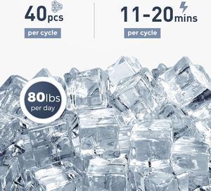 Commercial Under Counter Ice Maker Machine - 80Lbs/day with 24lbs Ice Storage, Built-in Drain Pump/Automatic Cleaning/24 Hours Timer/Smart LCD Panel, Perfect for both Home and Commercial Use