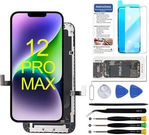 for iPhone 12 Pro Max Screen Replacement 6.7 inch, 3D Touch LCD Display Digitizer Touch Screen Assembly with Repair Tools, Compatible with iPhone 12 Pro Max 6.7 inch