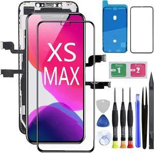 for iPhone Xs Max Screen Replacement,LCD Display 3D Touch Digitizer Assembly with Screen Protector+Repair Tools Compatible with iPhone Xs Max 6.5 inch (Model A1921, A2101, A2102, A2103, A2104)