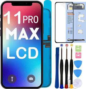 for iPhone 11 pro max LCD Screen Replacement 6.5 (A2161,A2220,A2218,with face ID and 3D Touch Screen Display digitizer Frame Assembly Full Repair Kit with Repair Tools+Screen Protector