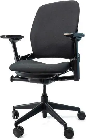 Steelcase Leap V2 Office Chair (Black Fabric) - Remanufactured - 12-Year Warranty (Fully Adjustable, Ergonomic, Furniture for The Workplace and Home Office)